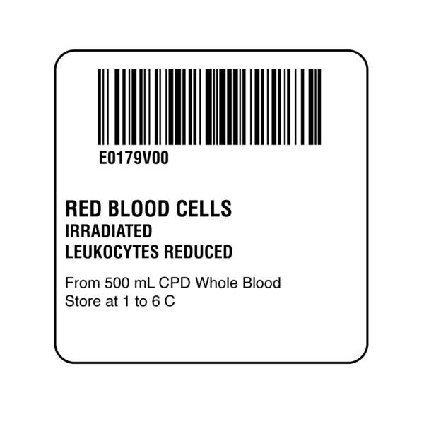 ISBT 128 Red Blood Cells 2" x 2"
